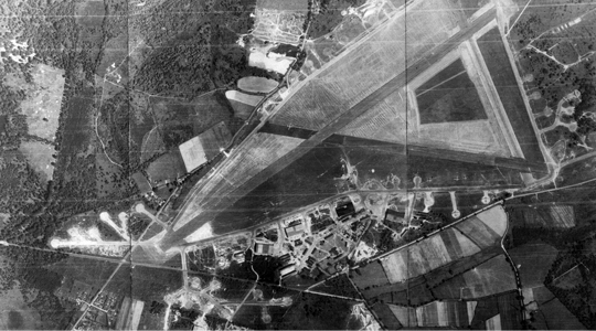 Aerial shot of Aldermaston Airfield 1945
