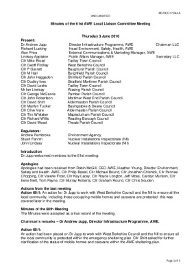 LLC meeting 61 – 3rd June 2010