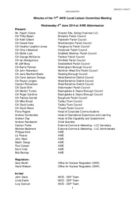 LLC meeting 77- Minutes 4th June 2014