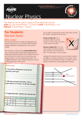 Nuclear Physics-sixth form resource