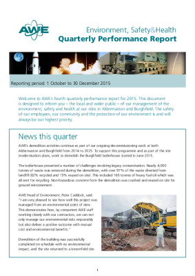 Environment, Safety & Health Report- Oct-Dec 2015
