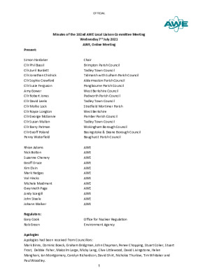 LLC Minutes 102 – 7th July 2021