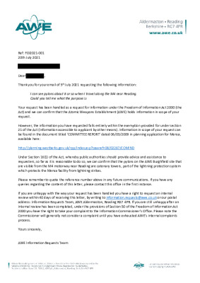 FOI Request- questions about pylons from M4