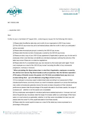 FOI request – Question about pay review