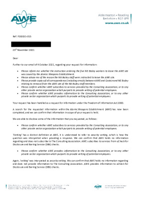 FOI request – NG Bailey dismissal