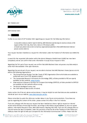 FOI request – Seismic data Jan 2001