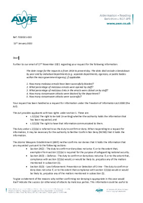 FOI request – Malicious emails