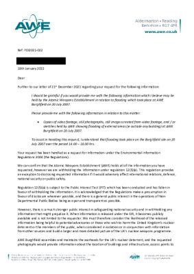 FOI request – Photos of 2007 Burghfield flood