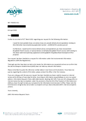 FOI request- Question about Burghfied pavilion planning application