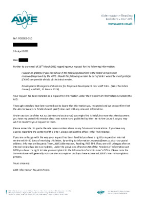 FOI request -Question about development management process guidance document