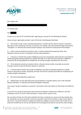FOI Request – Diversity and Inclusion metrics