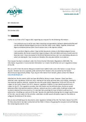 FOI Request – Question about Nigerian Meteorological Service correspondence