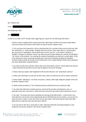 FOI Request – Follow up to Bioassy samples question
