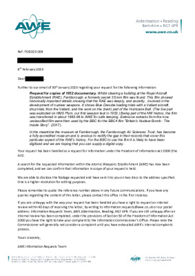 FOI Request – Request for 1952 Blue Danube documentary