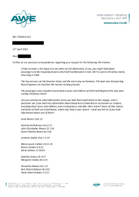 FOI Request – Question about passengers on MS Dunera