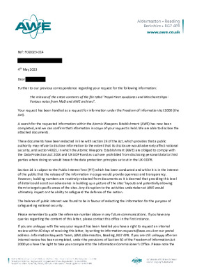 FOI Request – Royal fleet auxiliaries and merchant ships