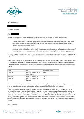 FOI Request – Operation Pied Piper
