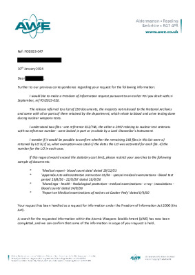 FOI Request – LCI on 150 documents