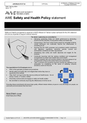 AWE Safety & Health Policy Statement