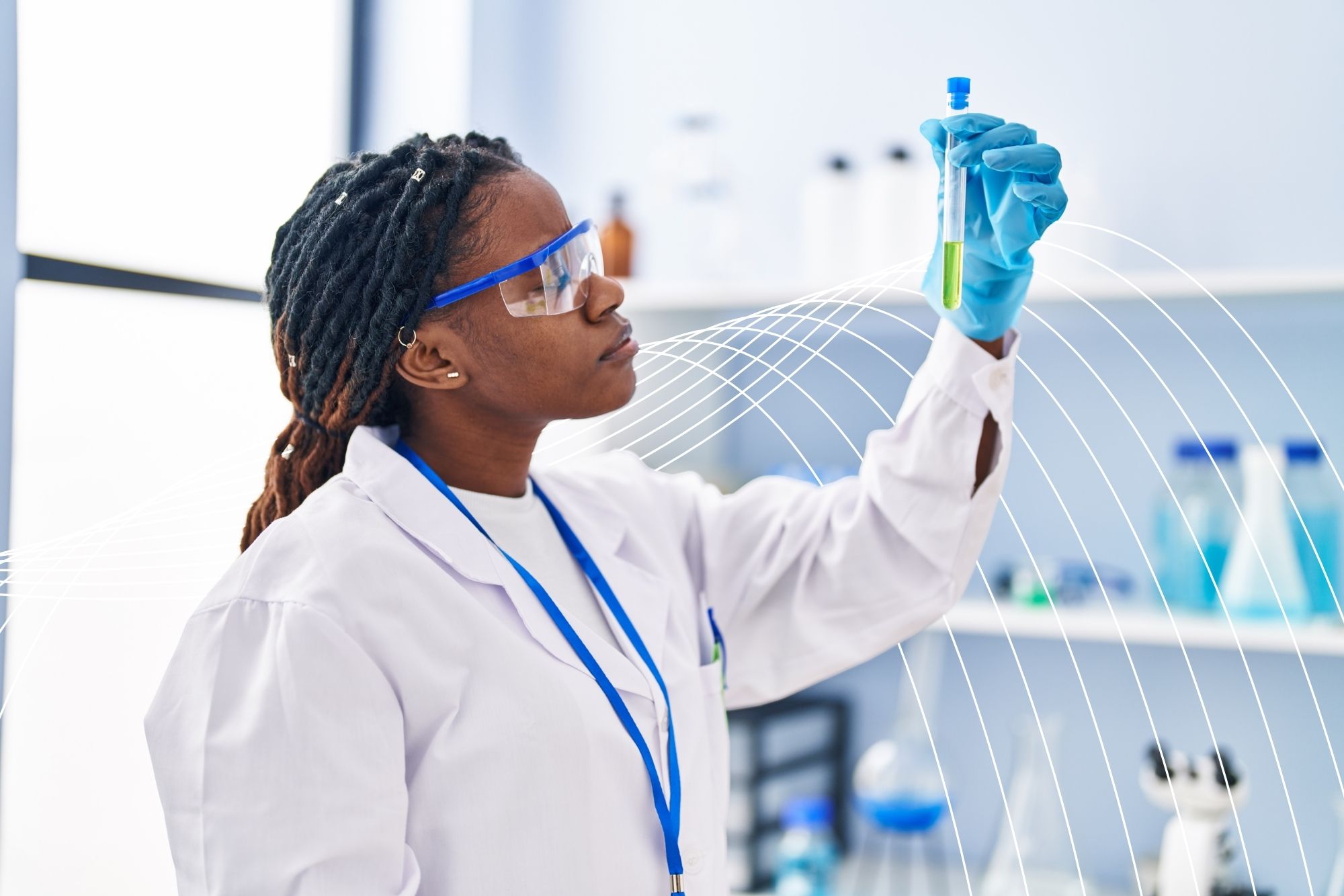 Scientist holding test tube at laboratory