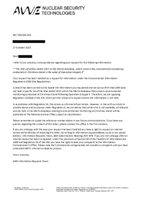 FOI Request – A list of titles from Merlin database