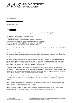 FOI Request – Archive A38.1