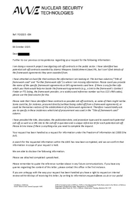 FOI Request – Call off contracts