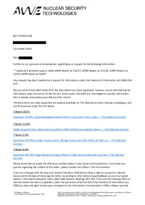 FOI Request – 4 Technical Reports