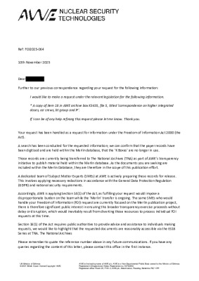 FOI Request – Item 18 file 5 from Archive box K3435