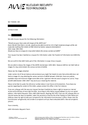 FOI Request – Images of AWRE site between 1954 – 1964