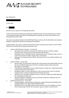 FOI Request – Operation Antler 1957