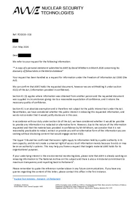 FOI Request – Personal Statement